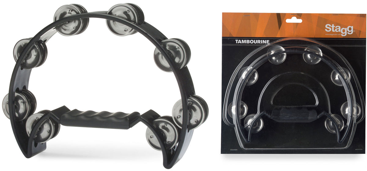 Tambourin 1/2 Lune 16 Cymbalettes Noir