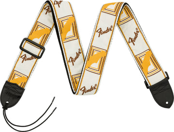 2" Tracolla con monogramma Bianca/Marrone/Gialla