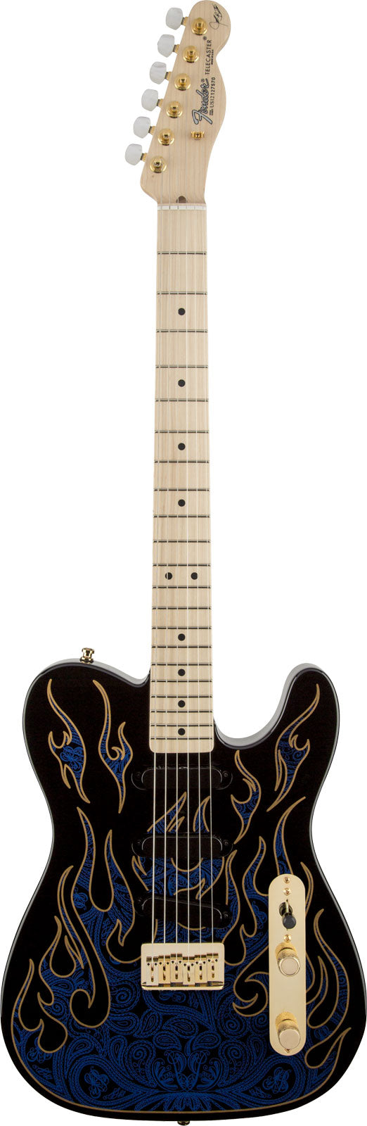 James Burton Telecaster Mn, Fiamme Paisley blu