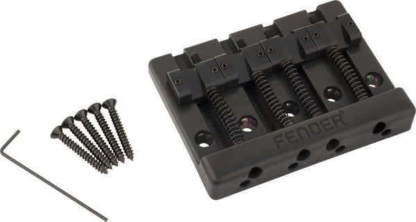 Fender Gruppo ponte per basso a 4 corde HiMass con sellette in ottone Nero