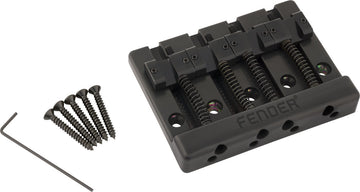 Fender Gruppo ponte per basso a 4 corde HiMass con sellette in ottone Nero