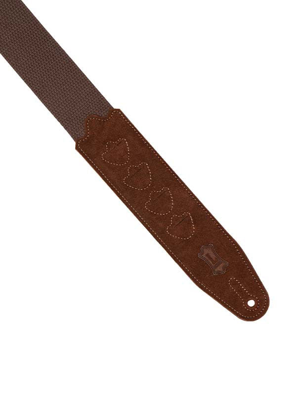 Tracolla in cotone con 4 porta-plettro 5 cm - Marrone