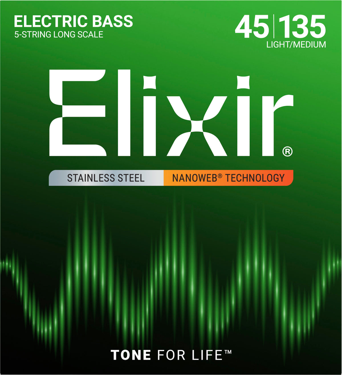 NANOWEB STAINLESS STEEL ELECTRIC BASS STRINGS MEDIUM SET 45-65-85-105-135