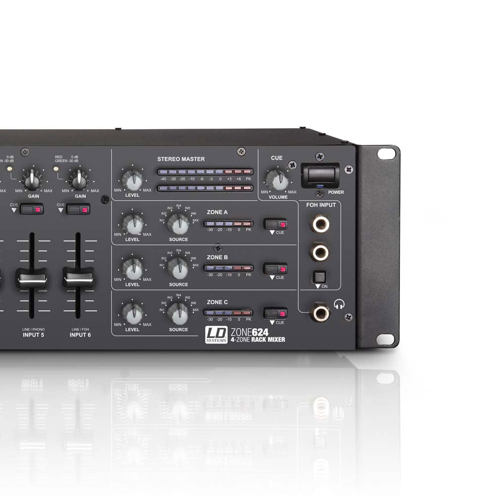 ZONA 624 - MIXER 4 ZONE RACKABLE 3 U