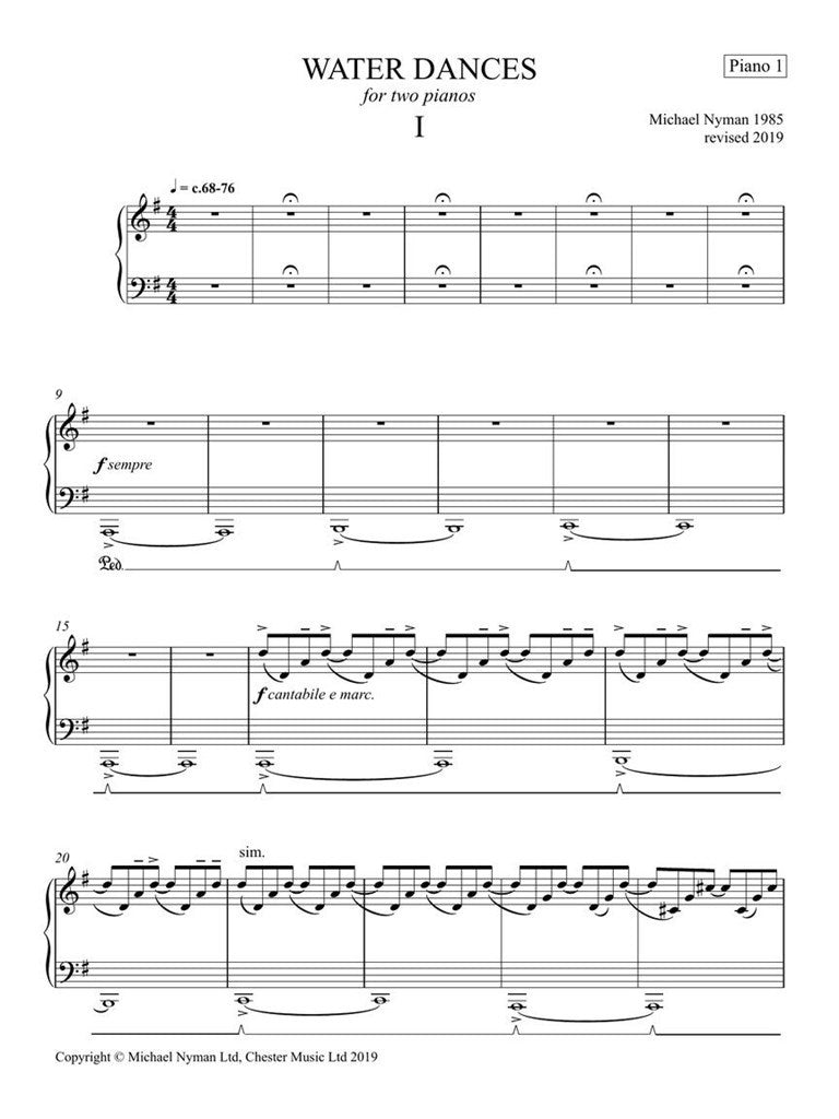 Nyman Michael - Water Dances - 2 pianoforti