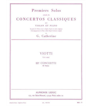 VIOTTI - PREMIERS SOLOS - CONCERTO N°22 - VIOLINO E PIANOFORTE