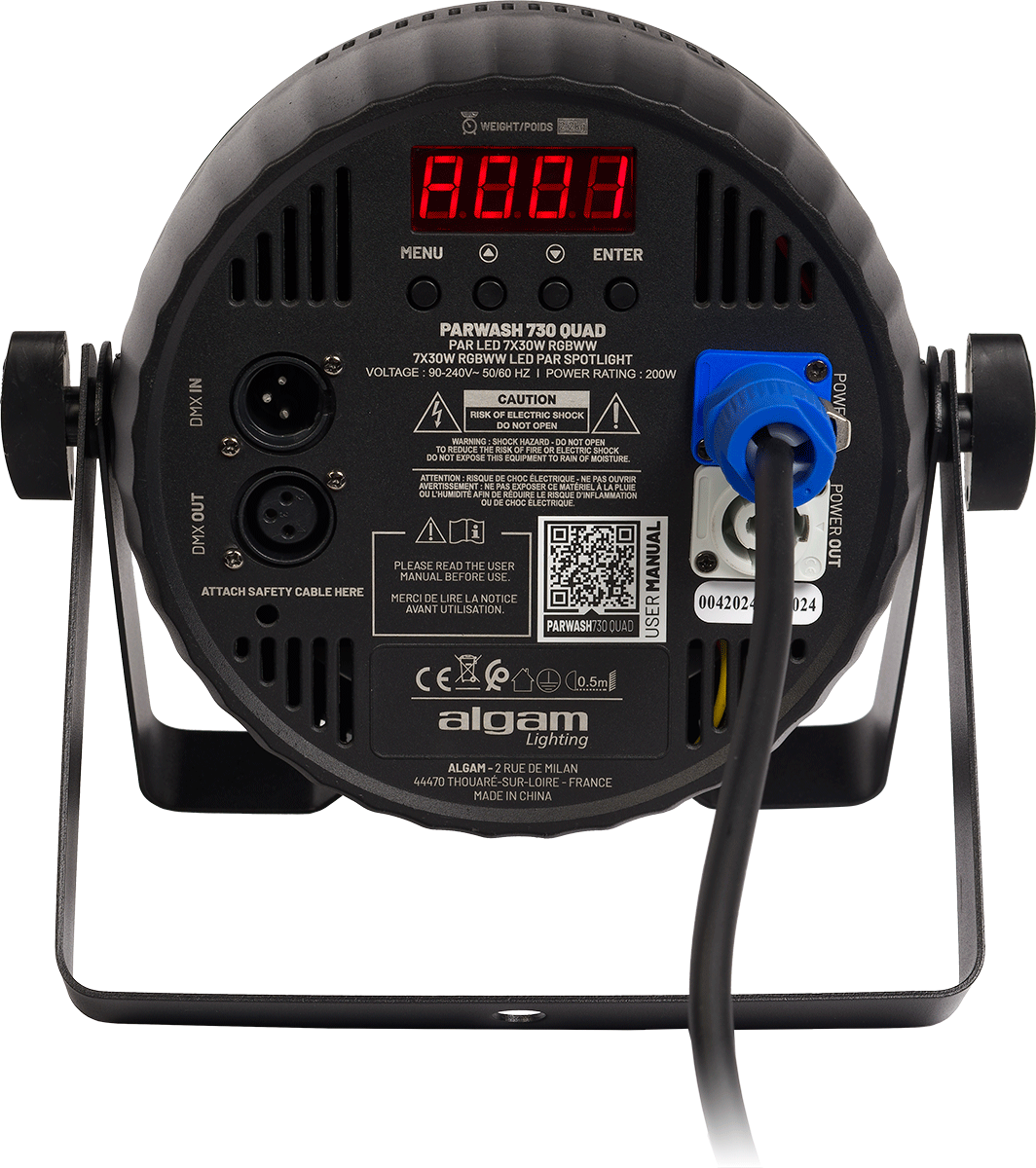 PAR WASH 7X 30W RGBWW 4-IN-1 15° OPTIC