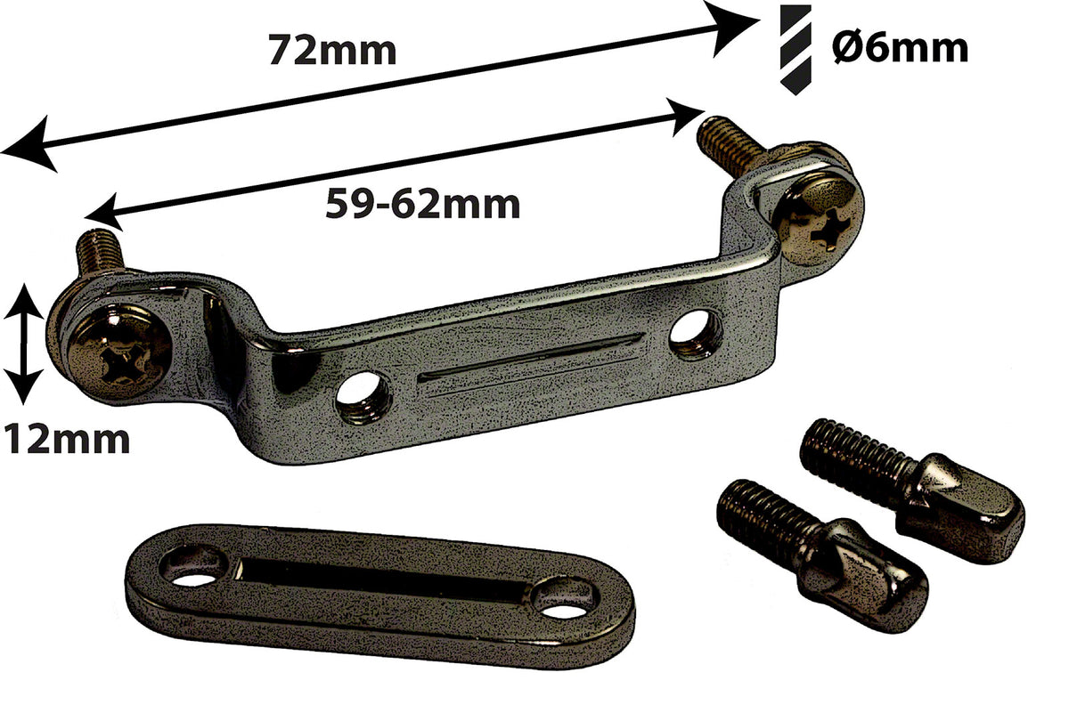 STOB2-BK Piastra di testa Tendicordiera Cordiera Nero 59-62mm