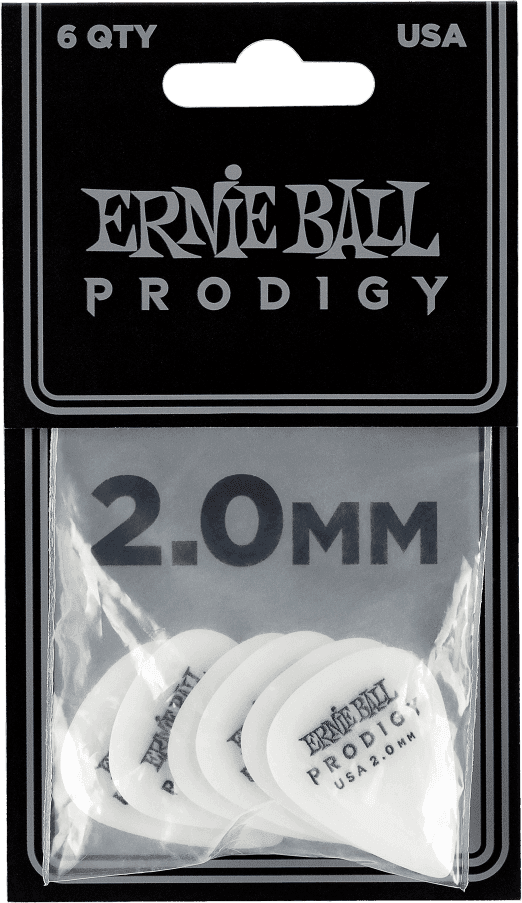 Plettri Prodigy Sacchetto da 6 Bianco 2mm