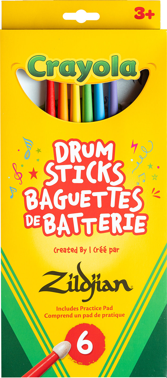 ZKIDS Pack Crayola 6 Bacchette + pad