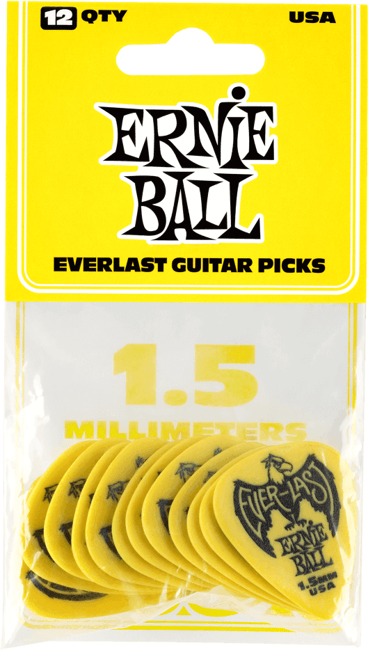 Plettri Everlast Bustina da 12 Giallo 1,5mm