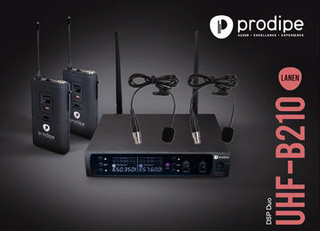 UHF B210 DSP Microfono lavalier Duo
