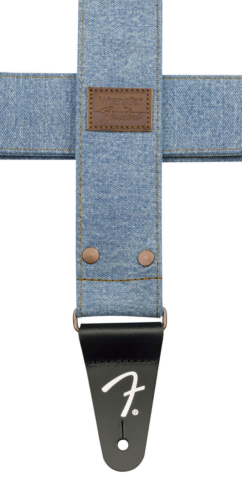 x Wrangler tracolla in denim con borchie indaco chiaro