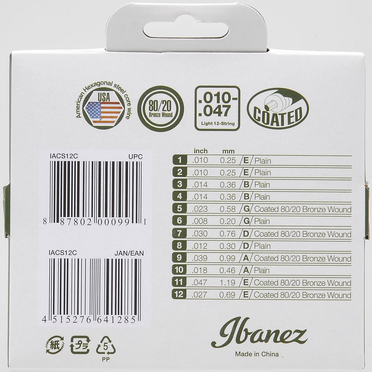 IACS12C ACOUSTIC GUITAR STRING IACS