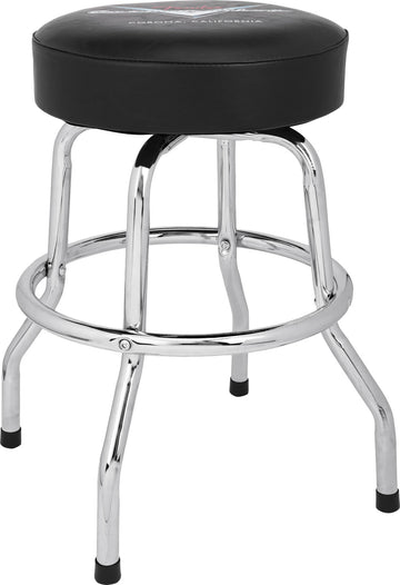 Sgabello da bar con logo Chevron Nero-Cromo 24"