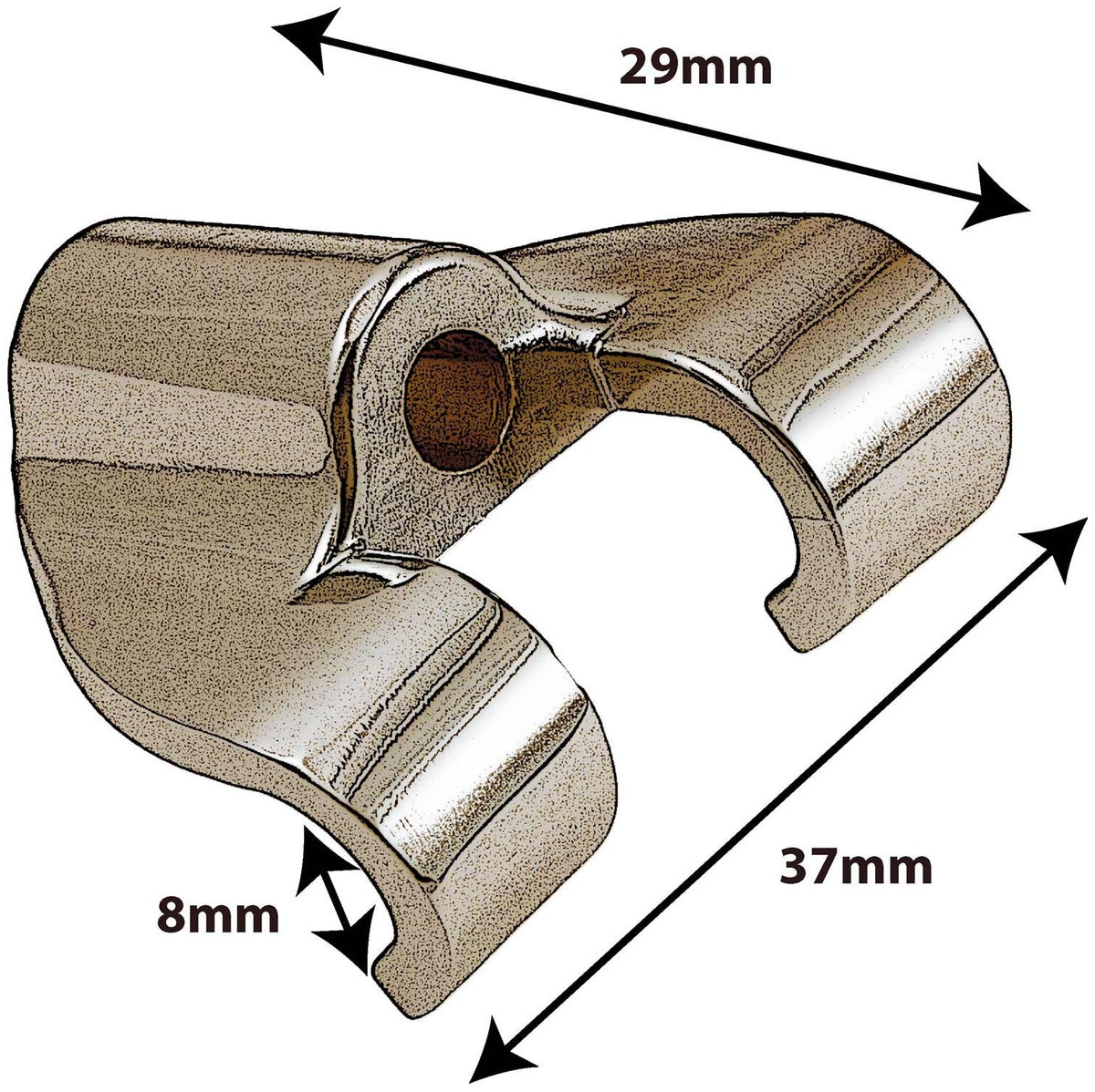 DC25BR - Gancio Cerchio Die Cast Grancassa - Finitura Ottone (x1)