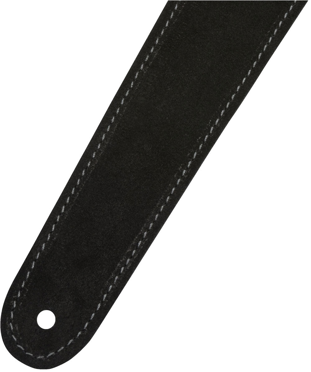 2" Tracolla in camoscio nera/grigia reversibile