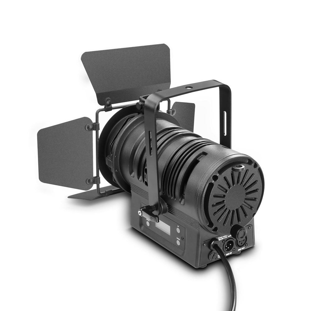 TS 60 W RGBW - SPOT PER TEATRO CON LENTE PIANETA CONVESSA E LED RGBW 60 W CONTENITORE NERO