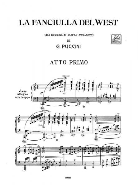 PUCCINI G. - FANCIULLA DEL WEST - CHANT ET PIANO