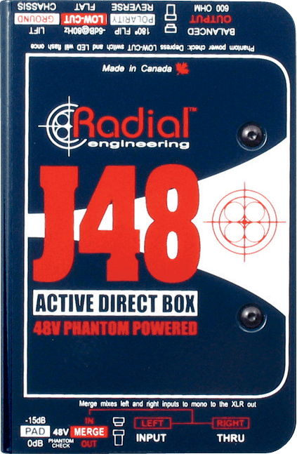 J48 DI attiva + alimentazione phantom 48V