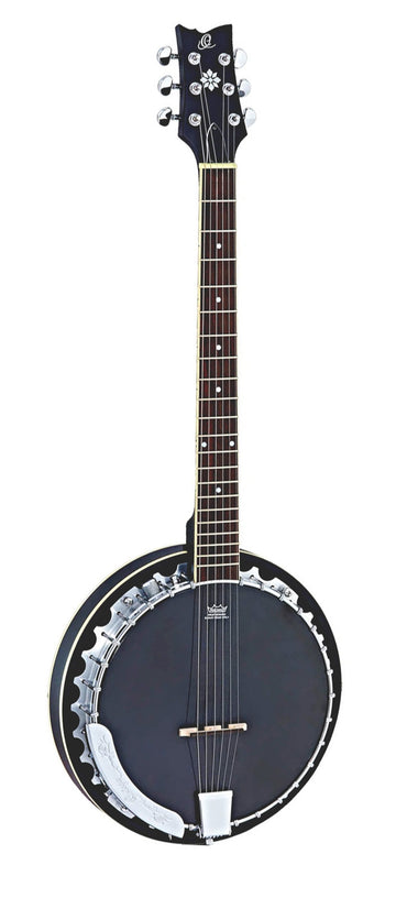 Banjo 6 Corde Elettrico Nero