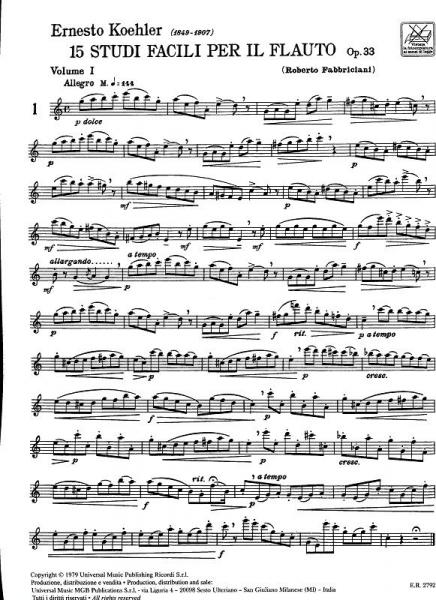 KOHLER E. - STUDI OP.33. VOL. 1: 15 STUDI FACILI