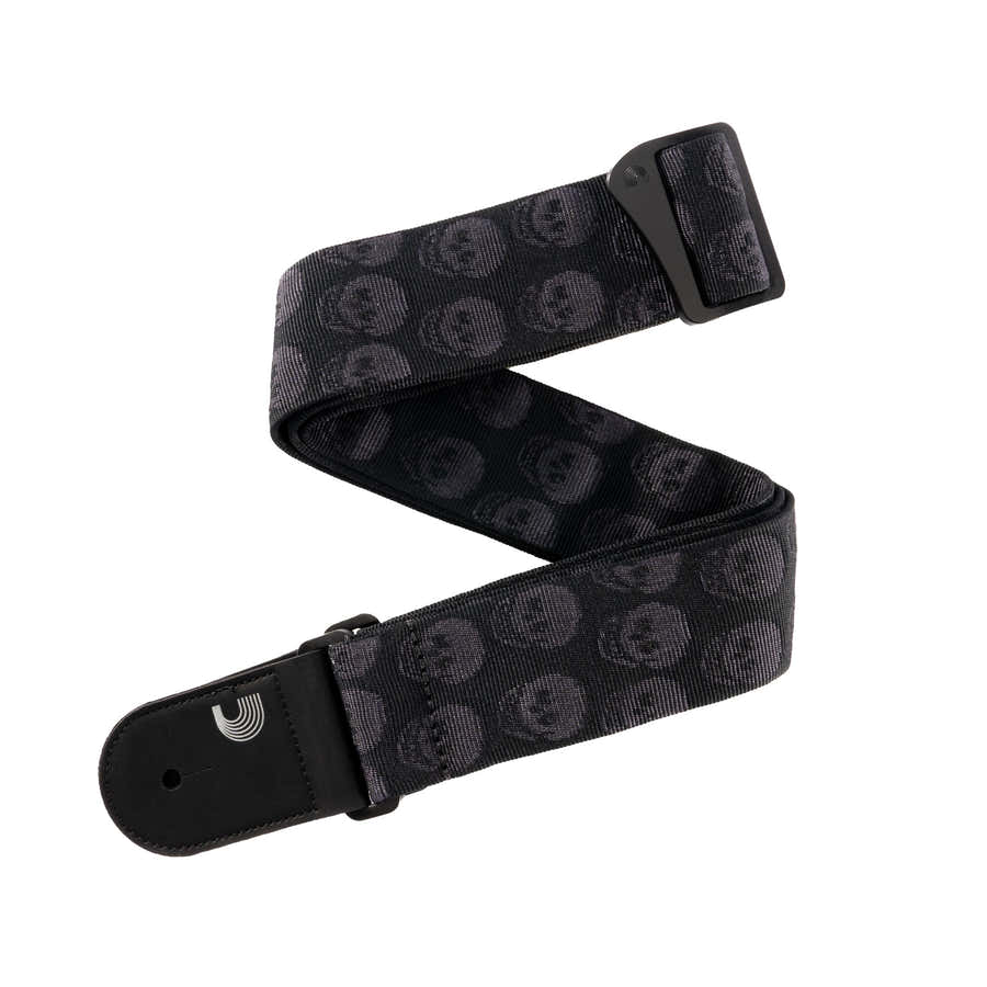 Tracolla per Chitarra Intrecciata Skulls Black Tubular