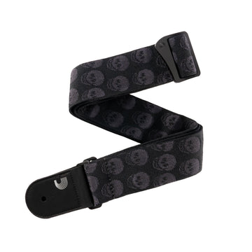 Tracolla per Chitarra Intrecciata Skulls Black Tubular
