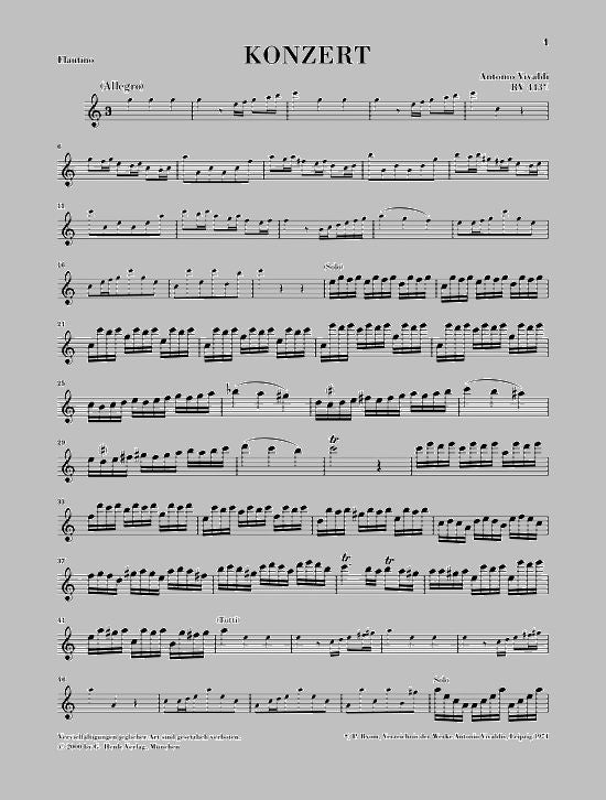 Vivaldi A. - Concerto per flautino (flauto dolce/flauto) e orchestra in Do maggiore Op. 44 11 Rv 443