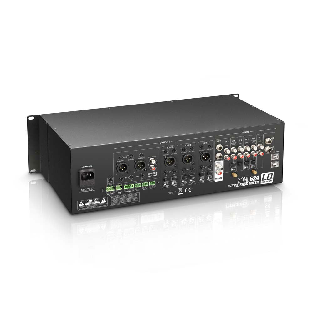ZONA 624 - MIXER 4 ZONE RACKABLE 3 U