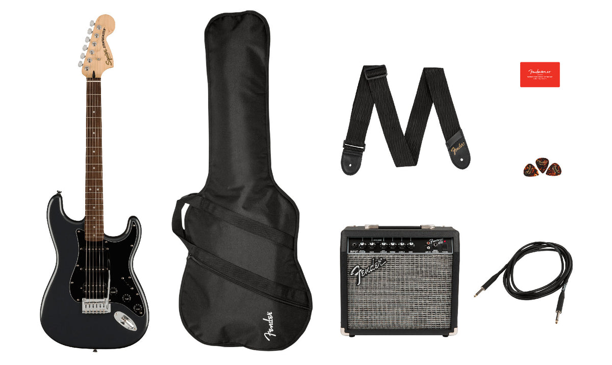 Stratocaster HSS Affinity Pack LRL Charcoal Frost Metallizzato