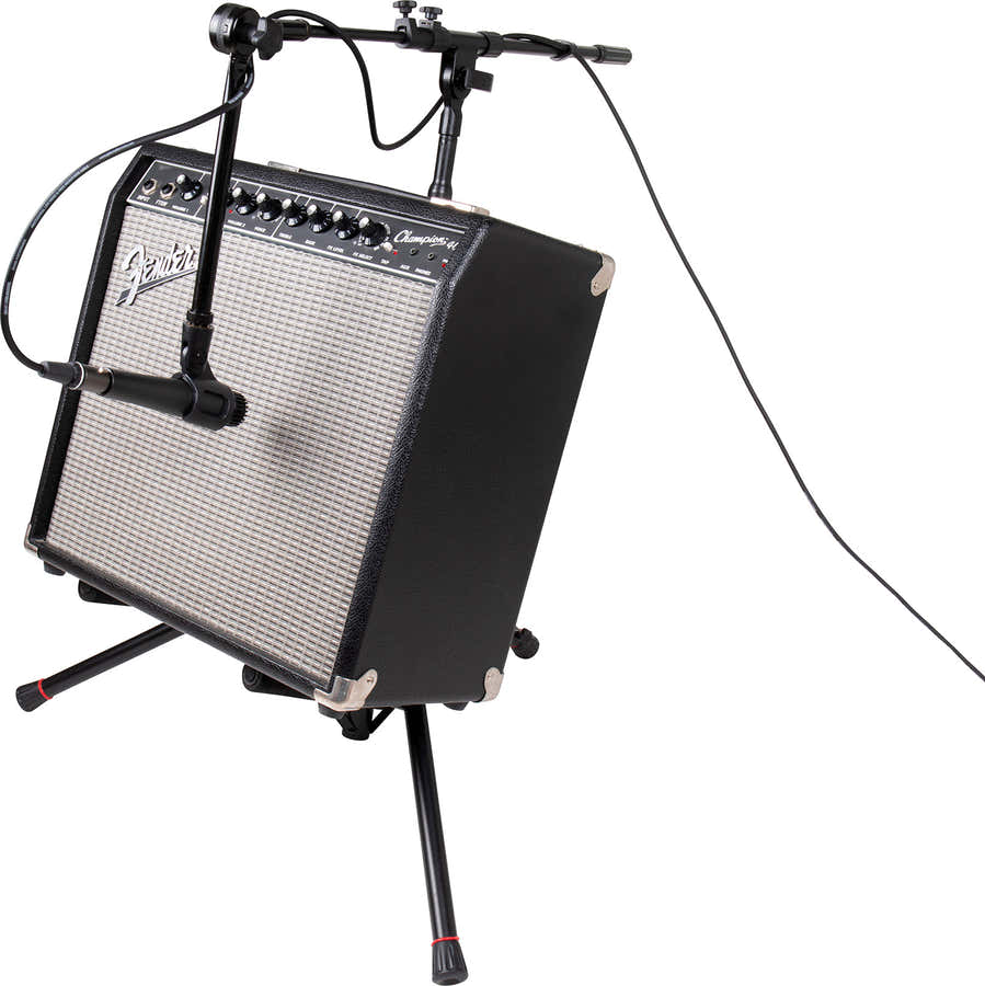 Supporto per amplificatore con asta microfonica