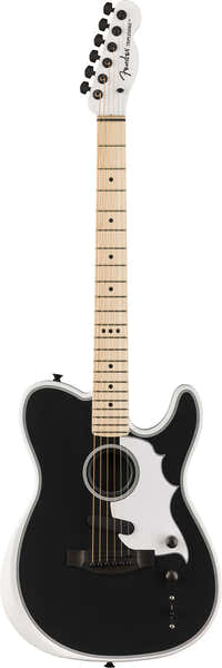 Telecaster Acoustasonic Triplesonic Jack White Satinato Arctic Bianco Con Top Nero Ricondizionato