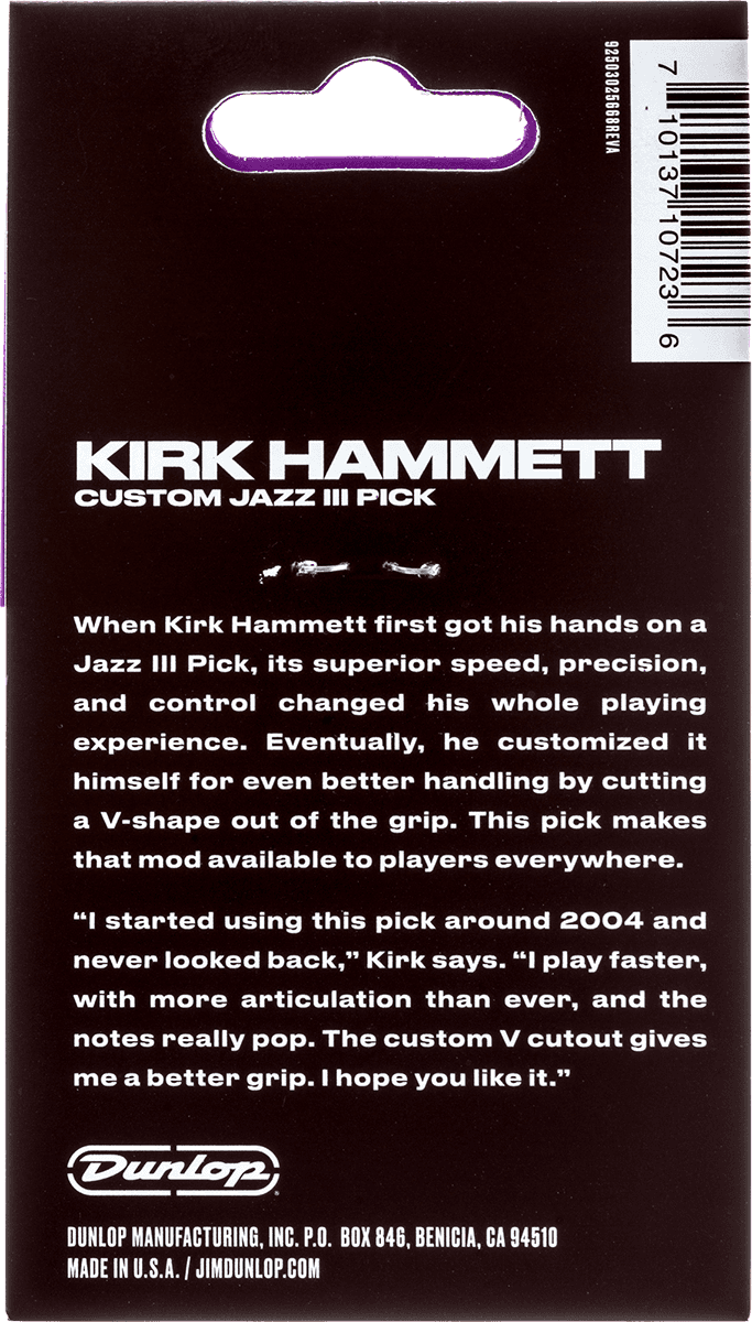 6 x 1,38mm Kirk Hammet Purple Sparkle Jazz
