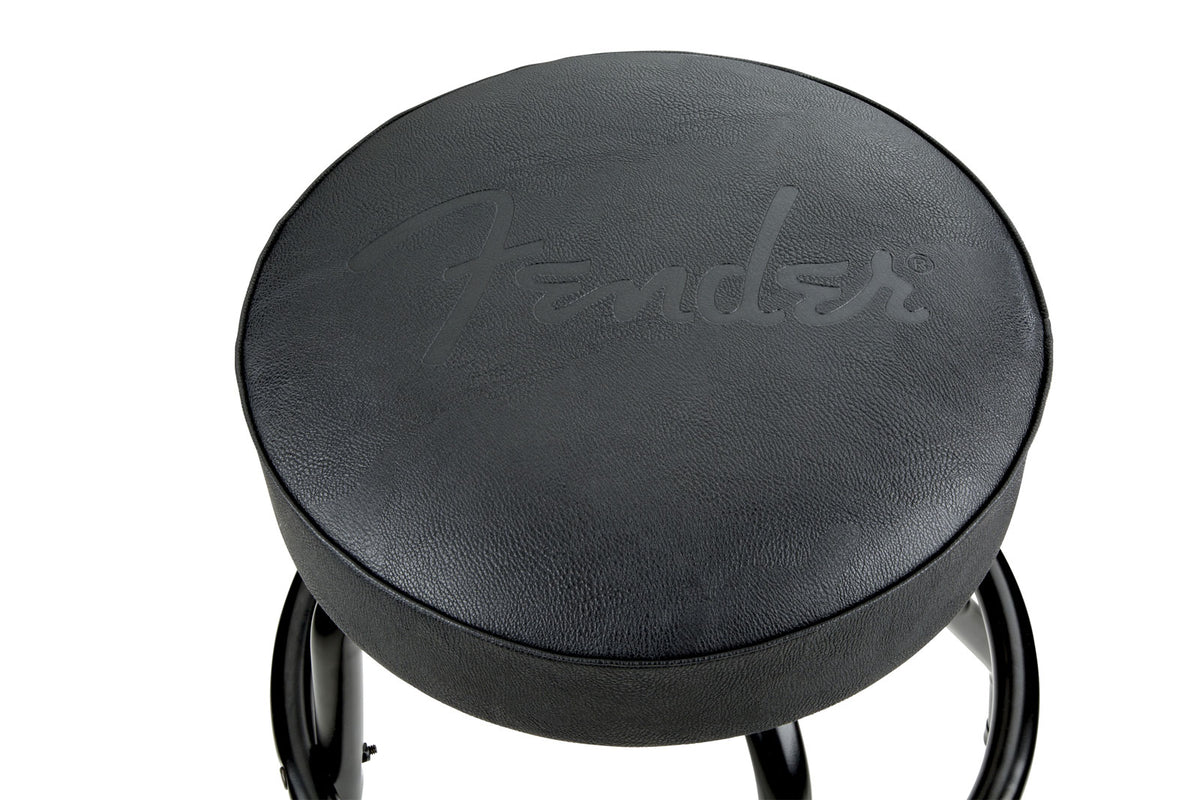 Sgabello da bar con logo nero goffrato Nero-Nero 24"