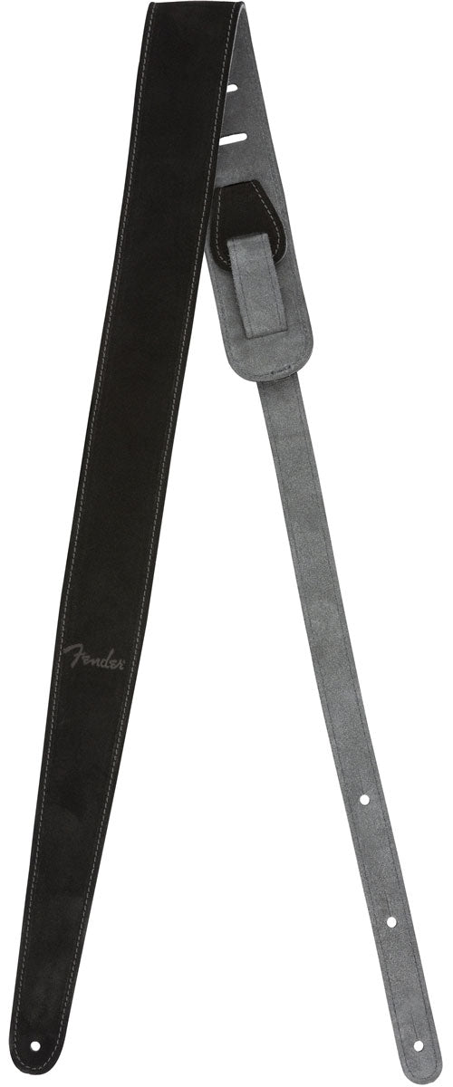 2" Tracolla in camoscio nera/grigia reversibile