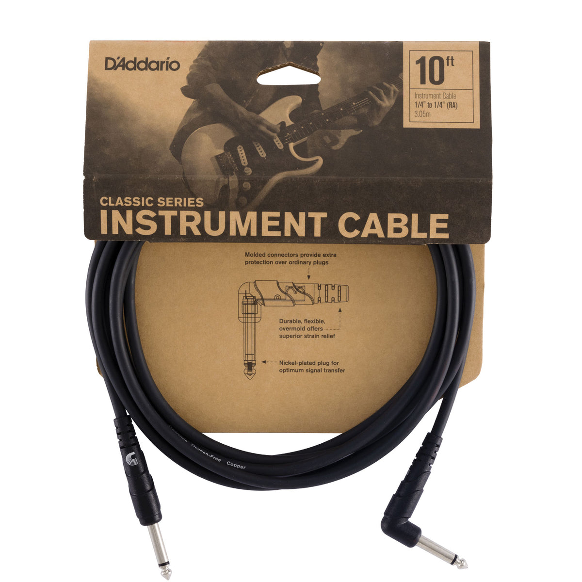 CLASSIC SERIES INSTRUMENT CABLE RIGHT ANGLE PLUG 10 FEET