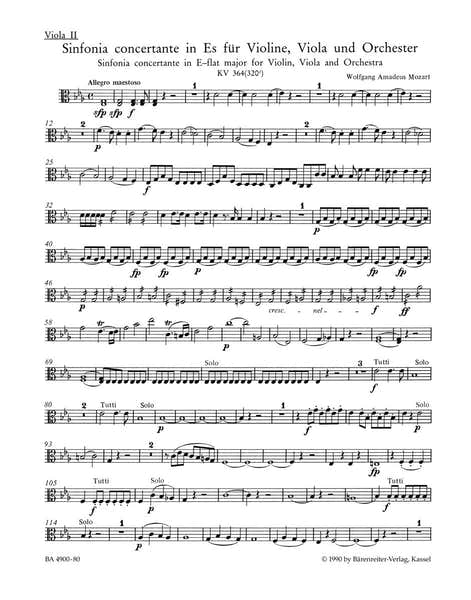 Mozart W. A. - Sinfonia Concertante In ES-dur - Alto 2