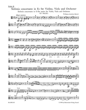 Mozart W. A. - Sinfonia Concertante in Mi bemolle maggiore - Viola 2