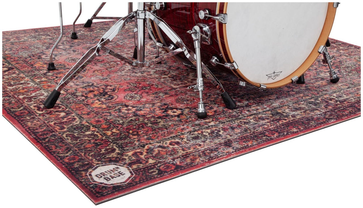 Sospensione Libera & Riduzione del Rumore da Impatto di 27dB - Tappeto Batteria 1.85 x 1.65m - Rosso Persiano Usurato