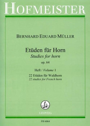 Muller B.E. - Etuden Op. 64 Vol. 1 : 22 Etudes - Cor