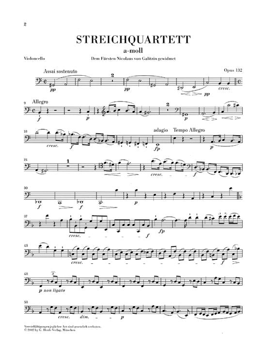 Beethoven L.V. - Quartetto d'archi in La minore Op. 132