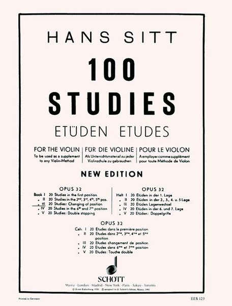 Sitt Hans - 100 Etudes Op.32 Vol.3 - Violin