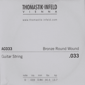 THOMASTIK ACOUSTIC GUITAR STRINGS PLECTRUM ACOUSTIC SERIES. NICKEL-FREE.033
