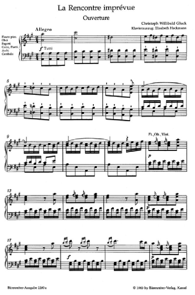 Gluck C.W. – L'incontro – I pellegrini della Mecca – Canto, Pianoforte