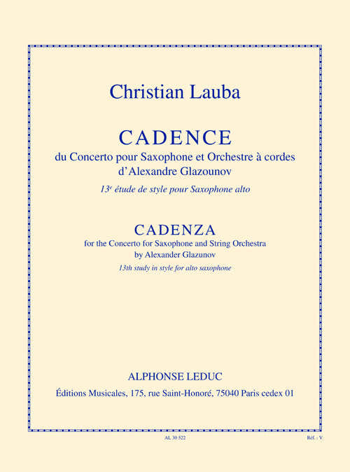 Cadenza del concerto per sassofono e orchestra d'archi