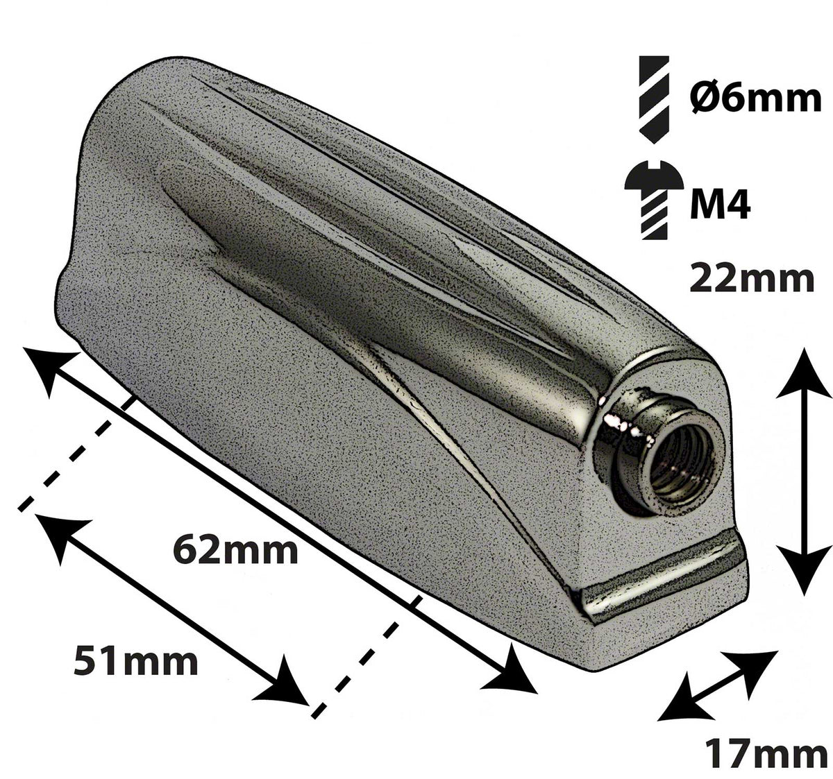 L6SD-BK - BLOCCHETTO RULLANTE NERO - 51MM (X1)
