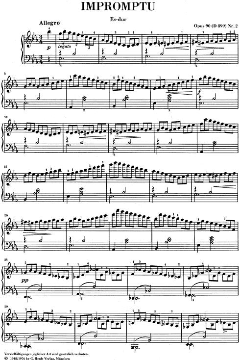 Schubert F. - Romptu E Flat Major Op. 90,2 D 899
