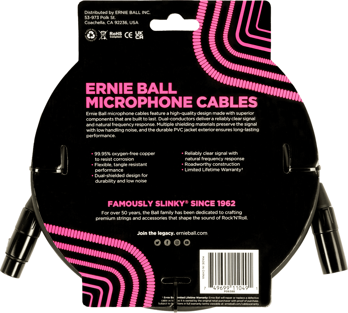 Cavi Microfono Classico XLR Maschio/XLR Femmina 6M Nero