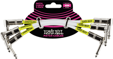Cavi Strumento Patch Confezione da 3 - Angolato - 15CM Bianco
